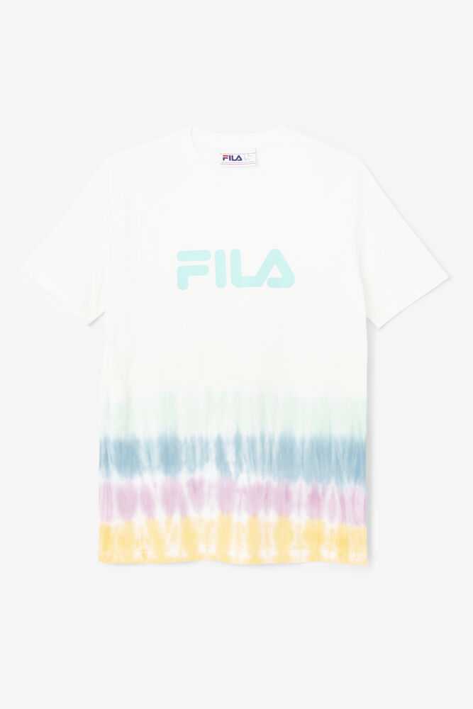 White Women's FILA Alivia T-shirts | USA-15751