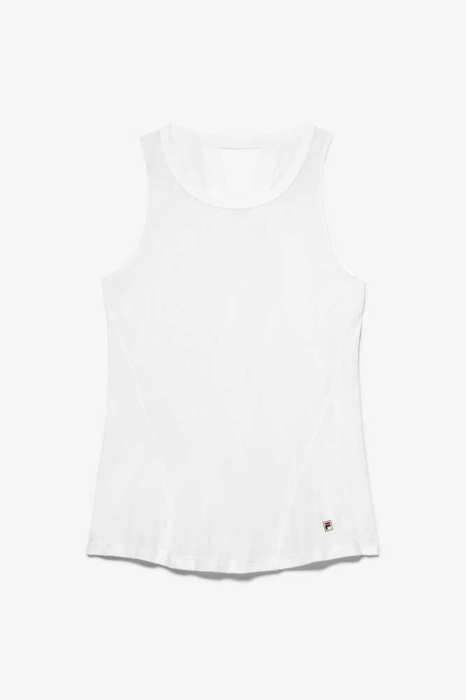 White Women's FILA Baseline Tennis Tank Top | USA-15276