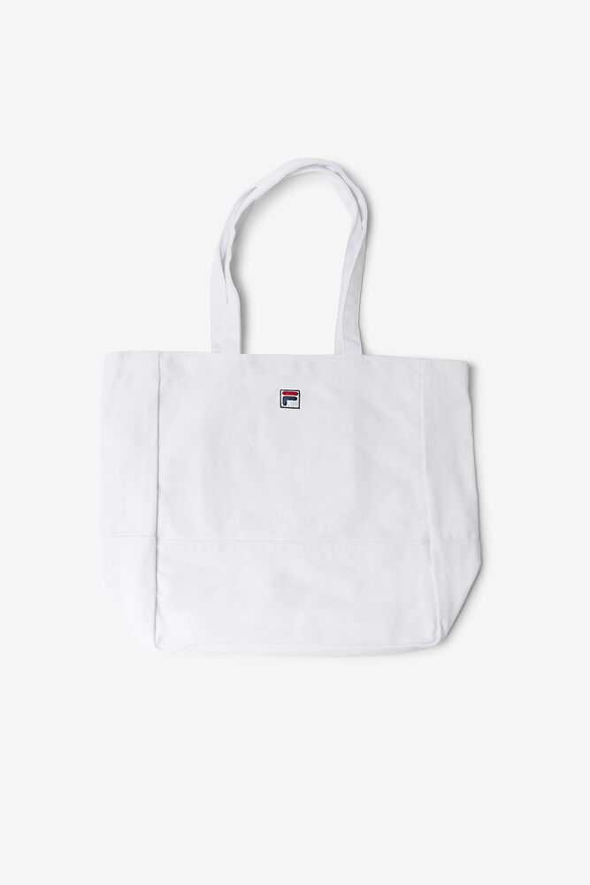 White Women's FILA Basic Tote Bag | USA-15090