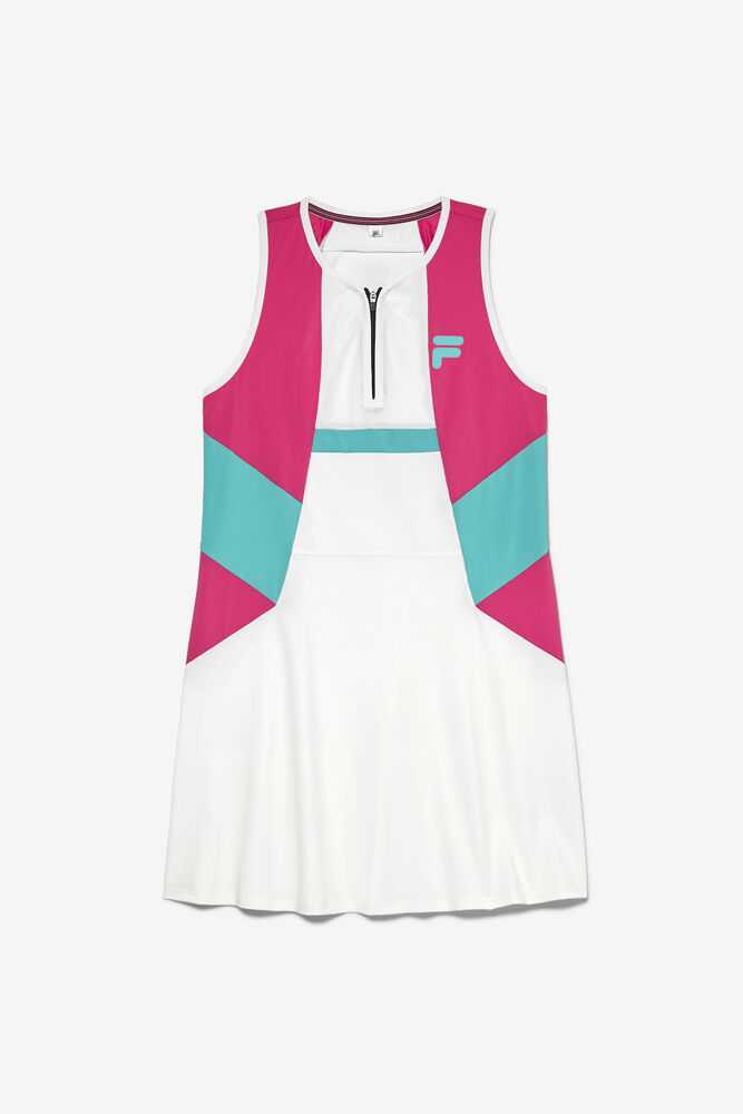 White Women's FILA Bevans Tennis Dress | USA-15218