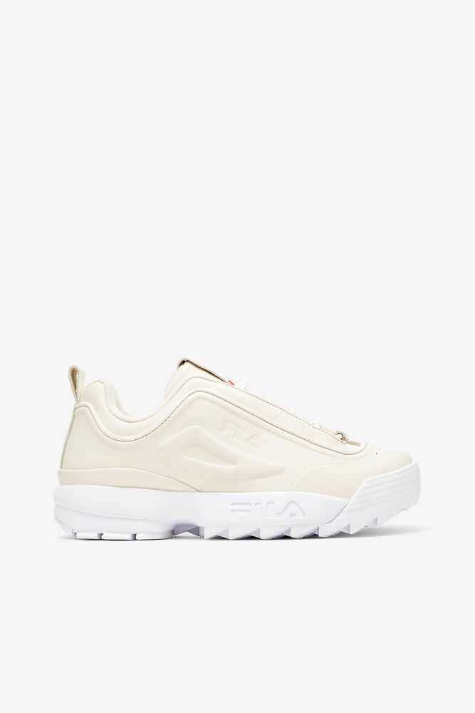 White Women's FILA Disruptor Zero Chunky Sneakers | USA-15840