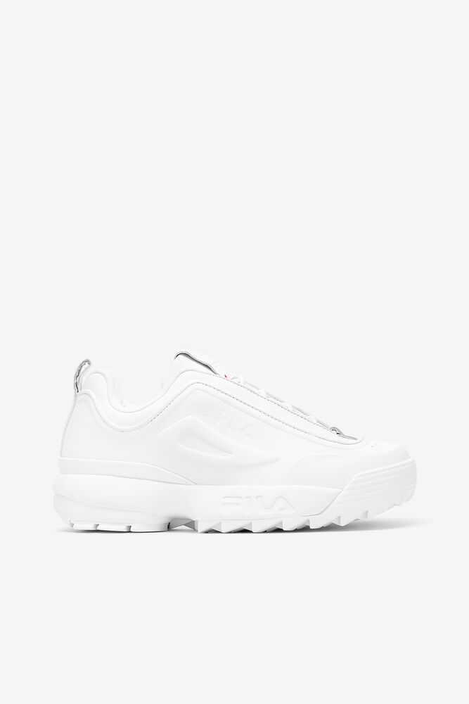 White Women's FILA Disruptor Zero Chunky Sneakers | USA-15842