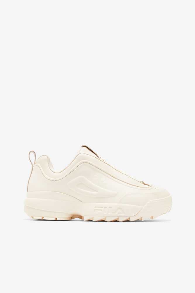 White Women's FILA Disruptor Zero Chunky Sneakers | USA-15843