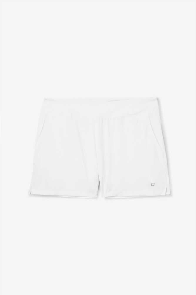 White Women's FILA Double Layer Tennis Shorts | USA-15165