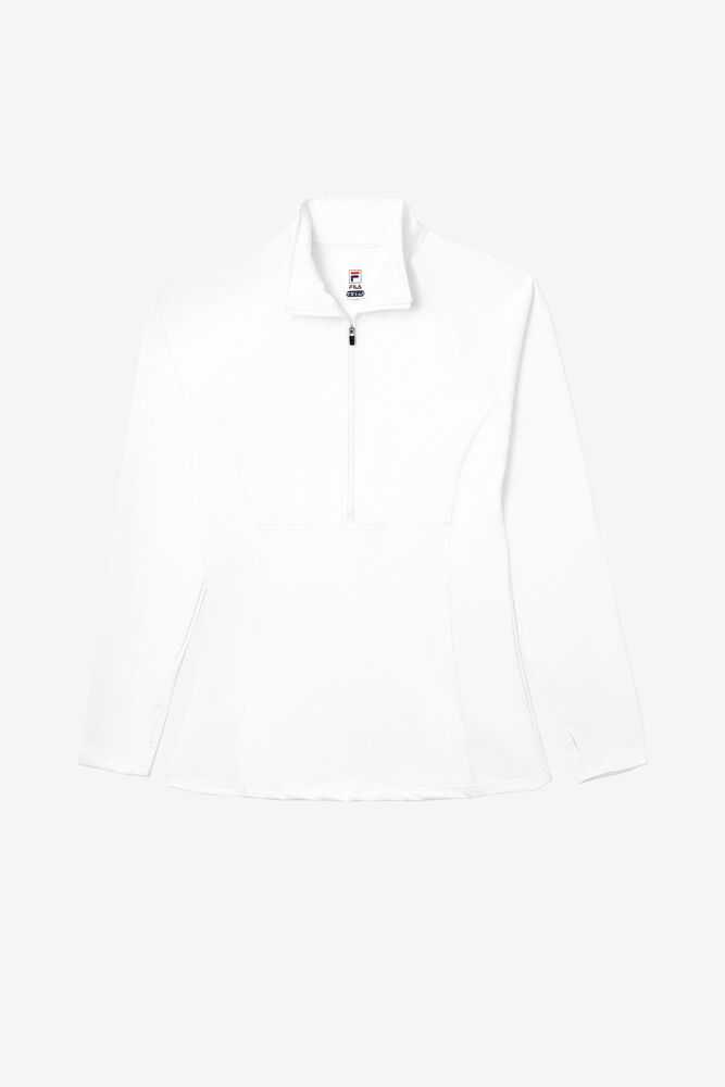 White Women's FILA Essentials Tennis Jackets | USA-15160