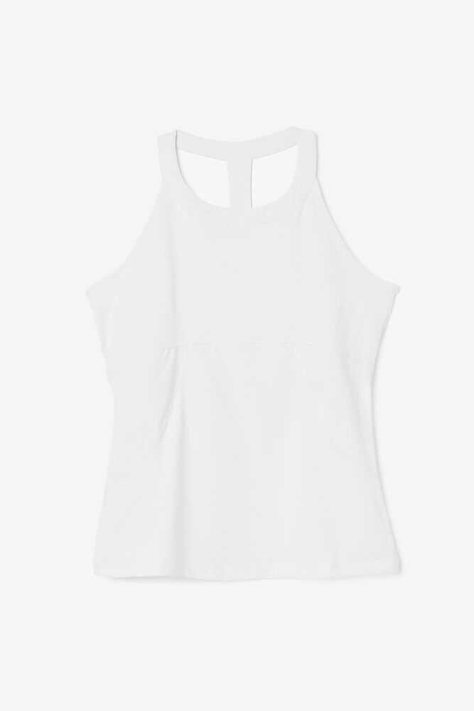 White Women's FILA Essentials Tennis Tank Top | USA-15252