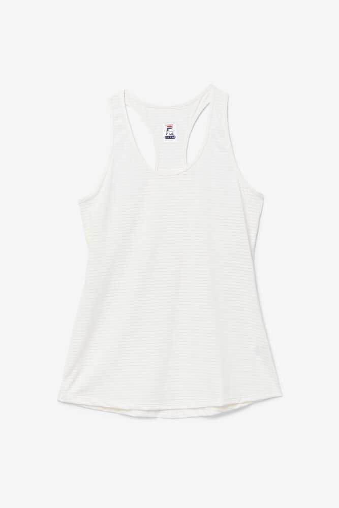 White Women's FILA Essentials Tennis Tank Top | USA-15262