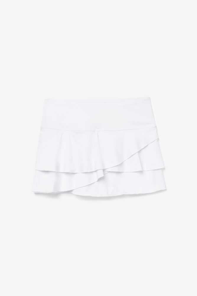 White Women's FILA Pickleball Tiered Skort T-shirts | USA-15298