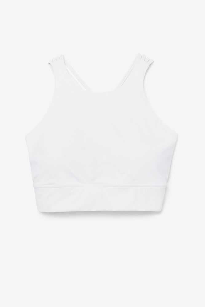 White Women's FILA Uplift High Neck Sport Bra | USA-15457