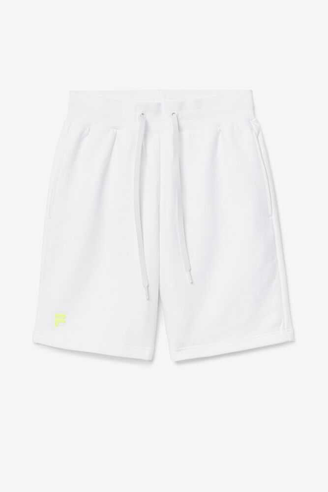 White Yellow Men's FILA Taylor Sport Shorts | USA-382701