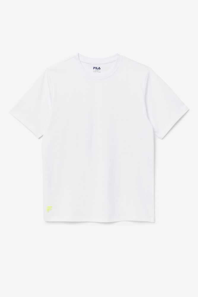 White Yellow Men's FILA Vinny T-shirts | USA-16187