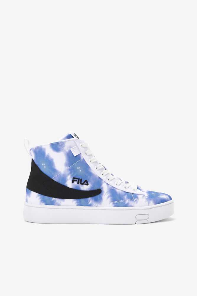 White blue Women's FILA Gennaio Tie Dye Sneakers | USA-15893