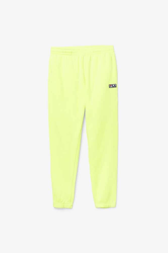 Yellow Black Men's FILA Garin Fleece Sweatpants | USA-297560