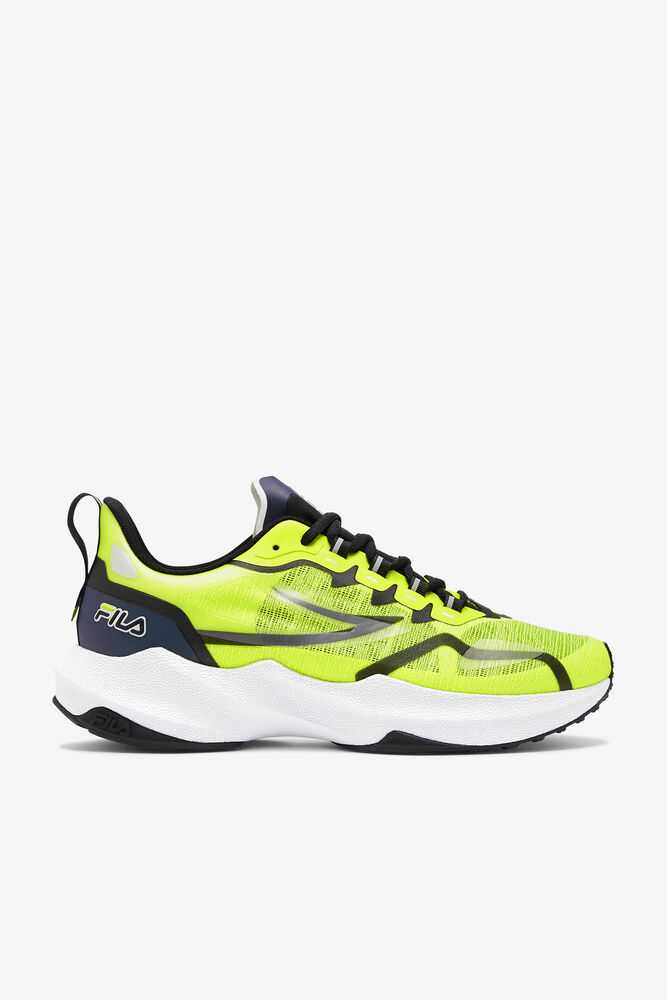 Yellow Black White Men's FILA Tactik 3 Impulse Running Shoes | USA-307154