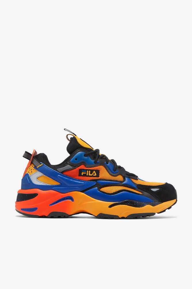 Yellow Blue Red Men's FILA Ray Tracer Apex Sneakers | USA-390417