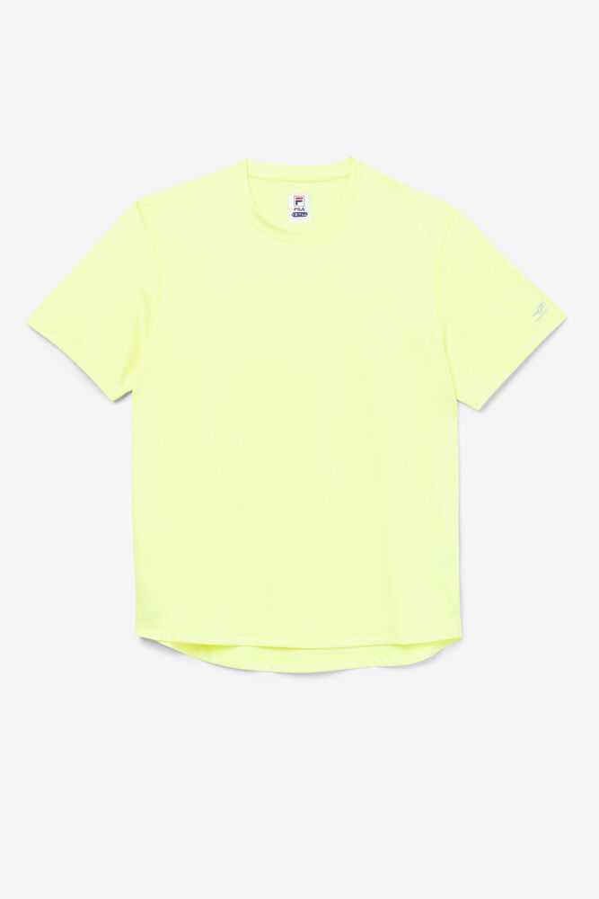 Yellow Men's FILA Pickleball Scallop Hem T-shirts | USA-16088