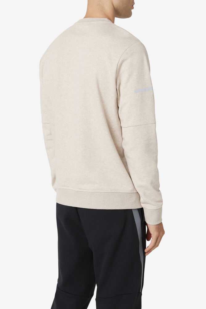 Beige Men's FILA Commuter Sweatshirt | USA-089571