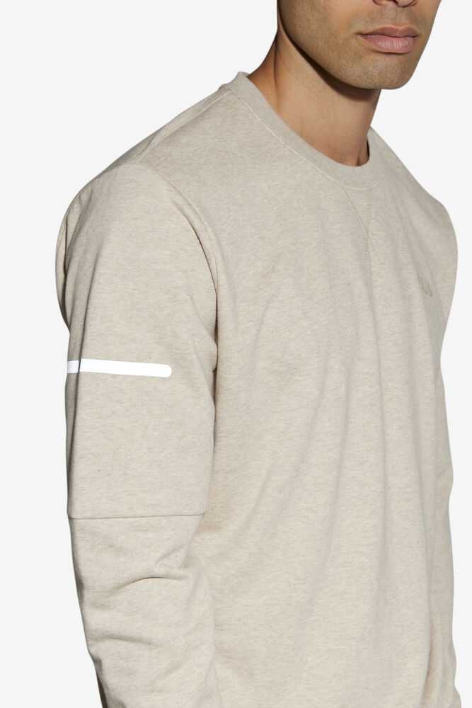 Beige Men's FILA Commuter Sweatshirt | USA-089571