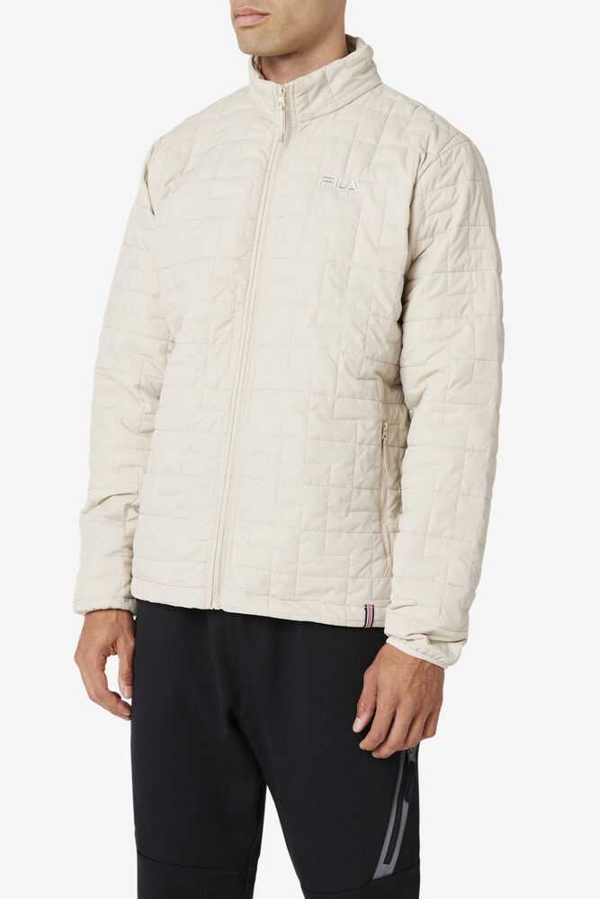 Beige Men's FILA Commuter Windbreakers | USA-236817