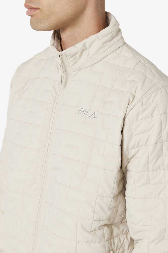 Beige Men's FILA Commuter Windbreakers | USA-236817