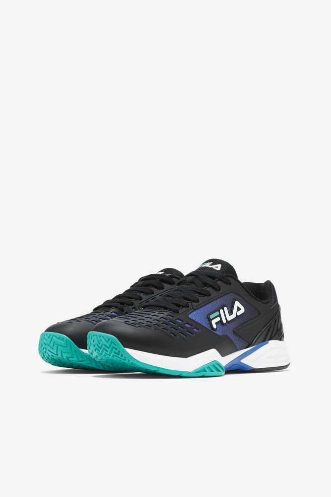 Black Blue Turquoise Women's FILA Axilus 2 Energized Tennis Shoes | USA-15237