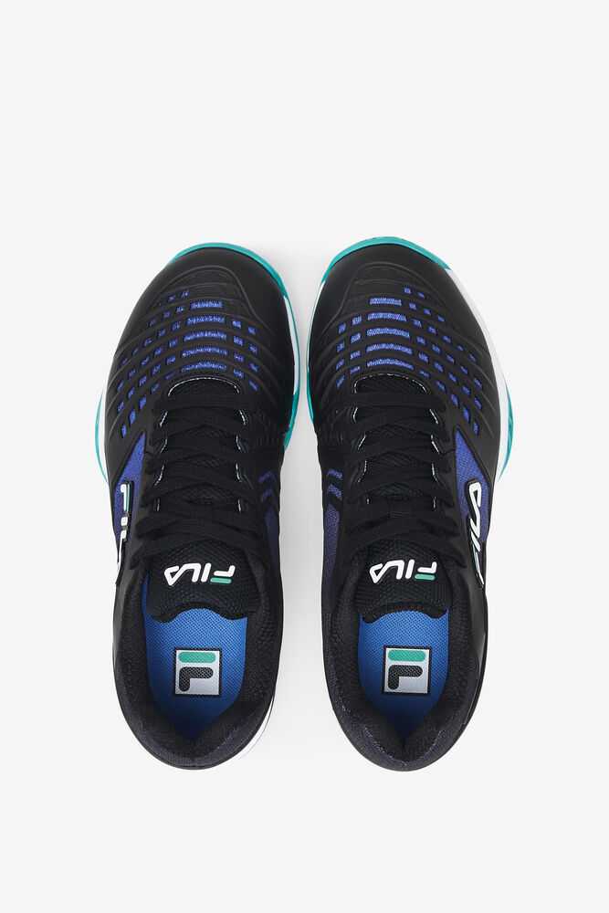 Black Blue Turquoise Women's FILA Axilus 2 Energized Tennis Shoes | USA-15237