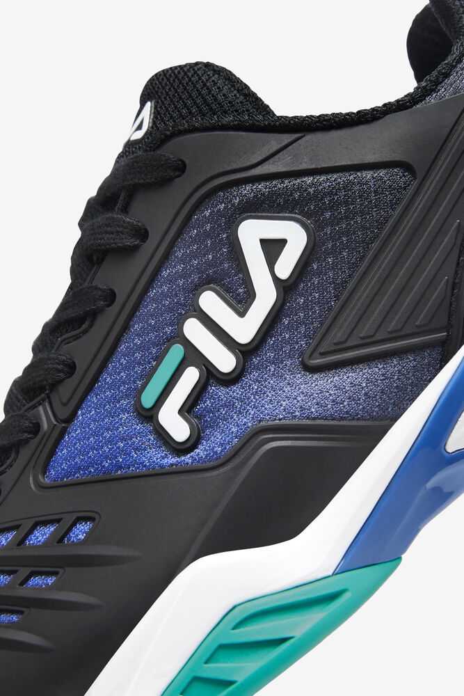 Black Blue Turquoise Women's FILA Axilus 2 Energized Tennis Shoes | USA-15237