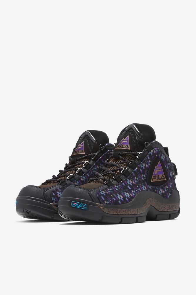 Black Deep Green Purple Men's FILA Grant Hill 2 Sneakers | USA-561074