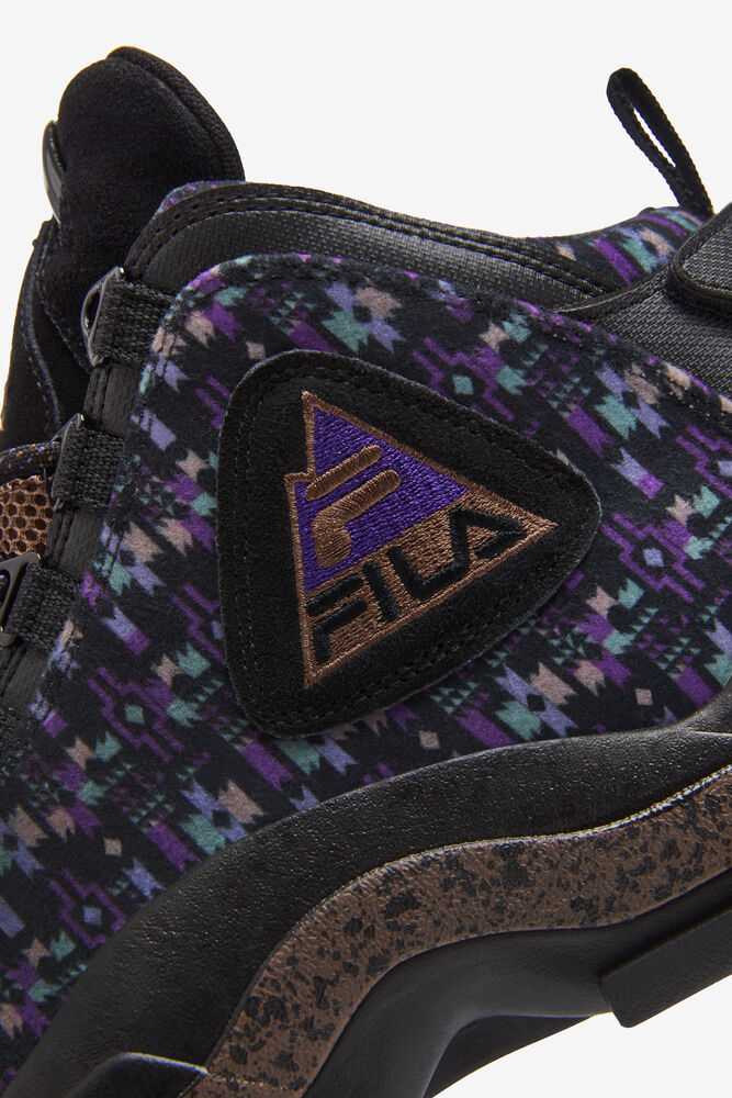 Black Deep Green Purple Men's FILA Grant Hill 2 Sneakers | USA-561074