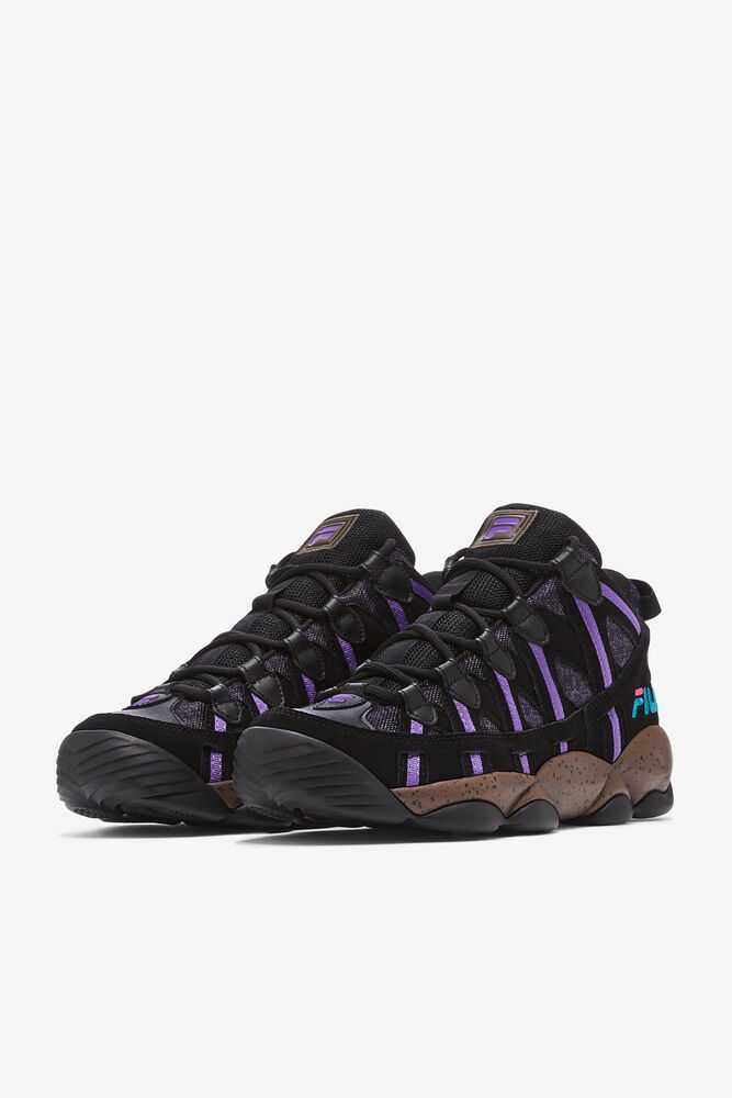 Black Deep Green Purple Men's FILA Stackhouse Spaghetti Sneakers | USA-768930