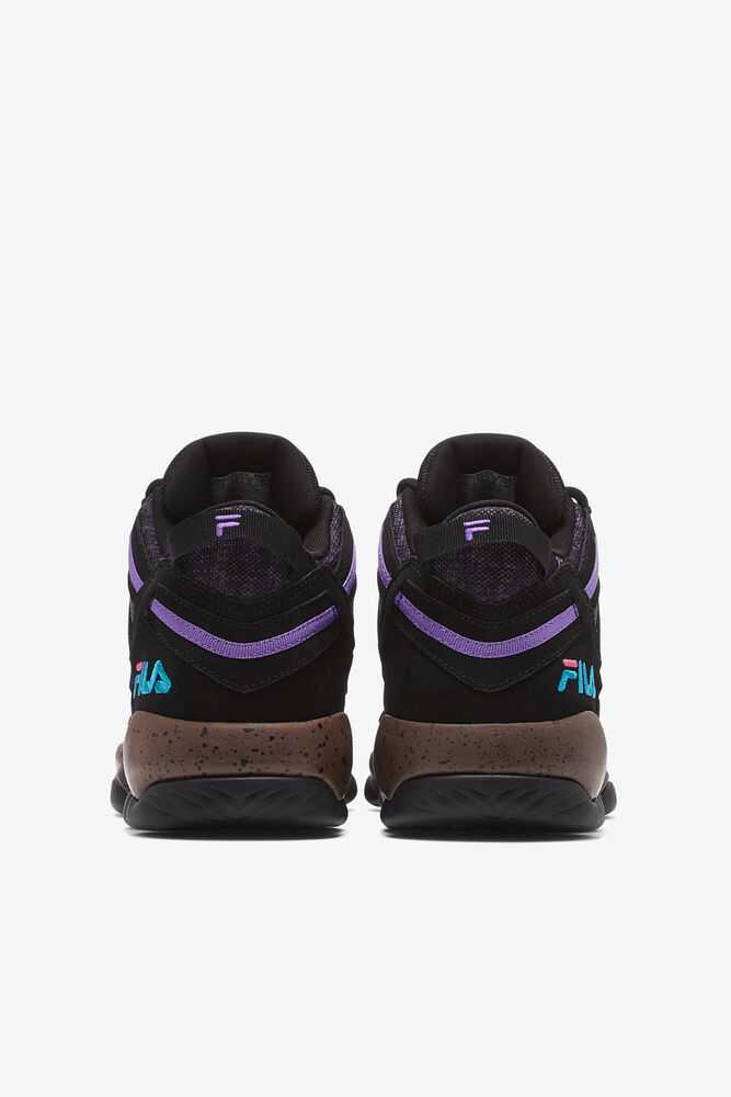 Black Deep Green Purple Men's FILA Stackhouse Spaghetti Sneakers | USA-768930