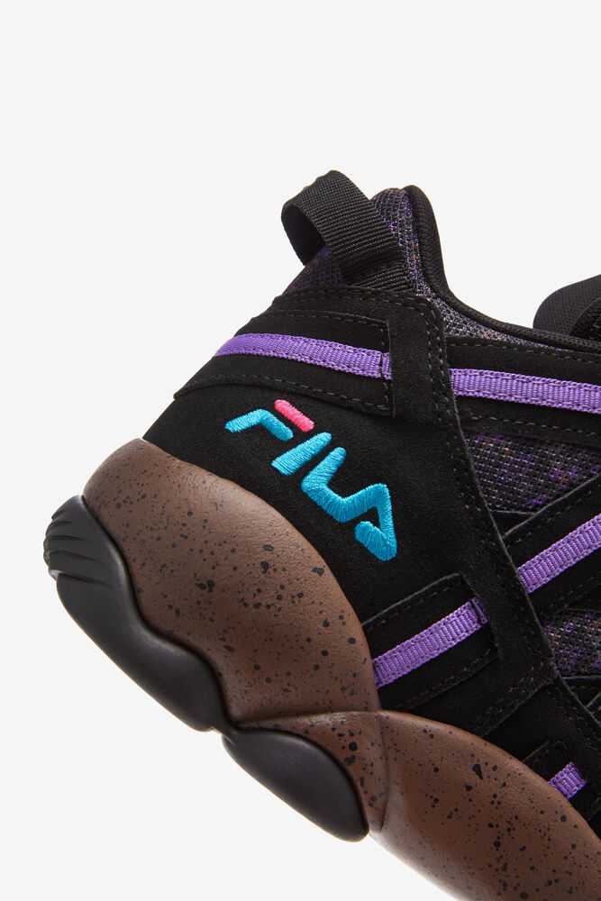 Black Deep Green Purple Men's FILA Stackhouse Spaghetti Sneakers | USA-768930