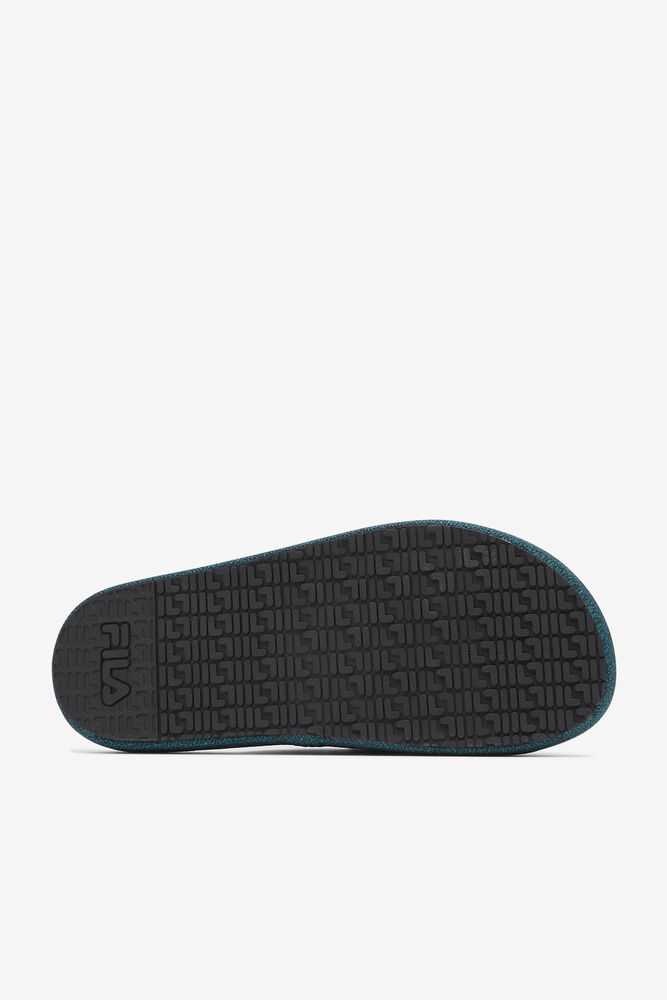 Black Men's FILA Atlas Slide Sandals | USA-137092