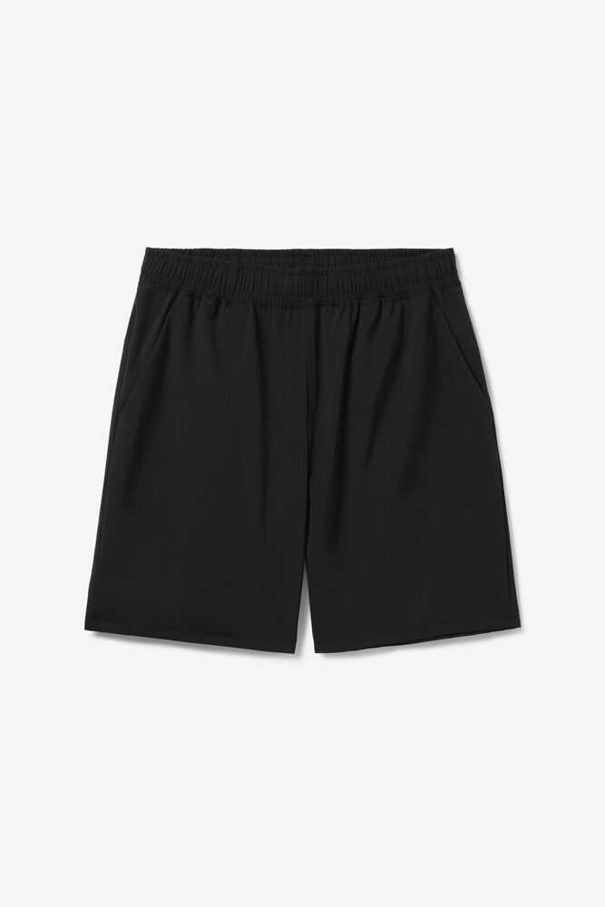 Black Men\'s FILA Back Spin Tennis Shorts | USA-15979