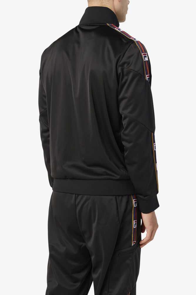 Black Men's FILA Carson Track Jackets | USA-103487