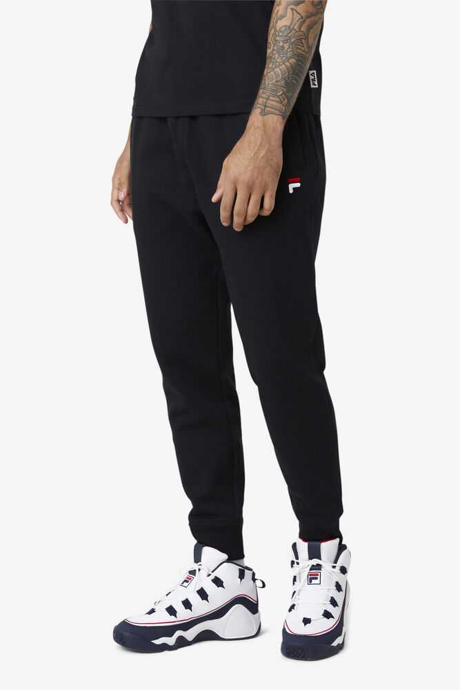 Black Men's FILA Chardon Fleece Joggers | USA-307981