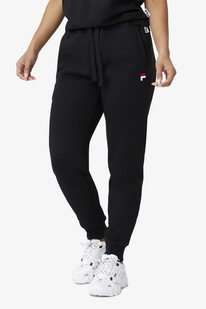 Black Men's FILA Chardon Fleece Joggers | USA-307981