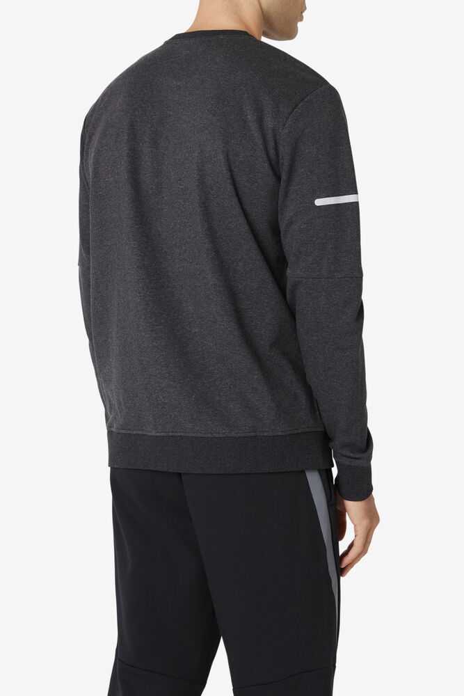 Black Men's FILA Commuter Sweatshirt | USA-104926