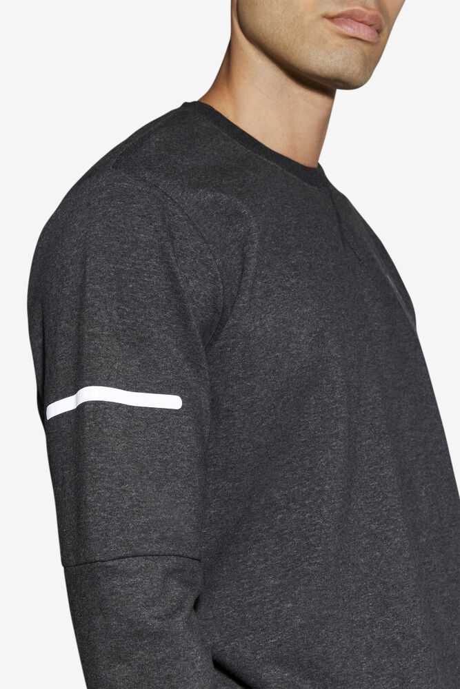 Black Men's FILA Commuter Sweatshirt | USA-104926