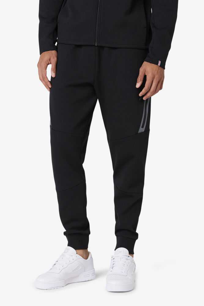 Black Men's FILA Commuter Track Pants | USA-705368