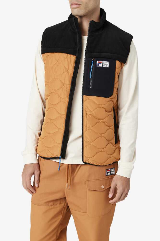 Black Men's FILA Crag Vest | USA-749386