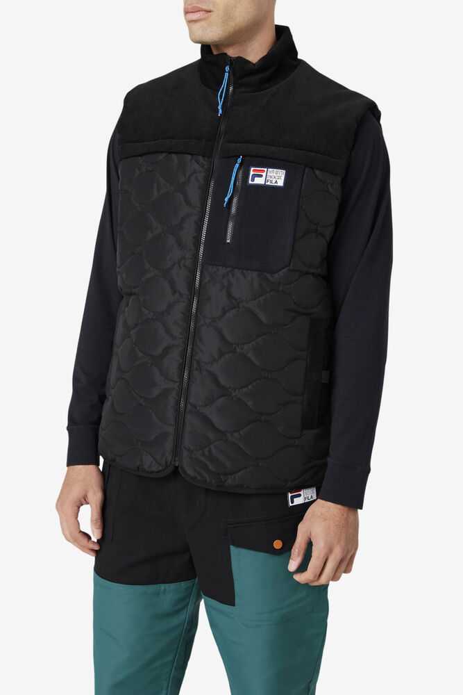 Black Men's FILA Crag Vest | USA-950783