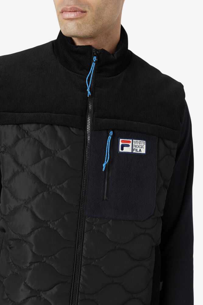 Black Men's FILA Crag Vest | USA-950783