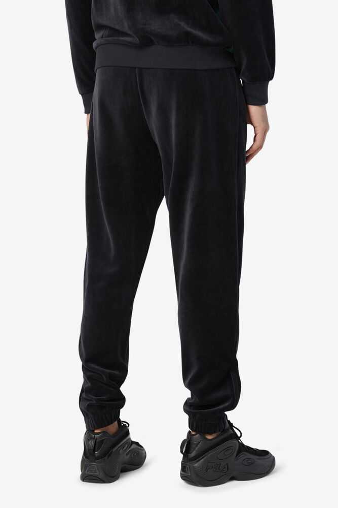 Black Men's FILA Dortmund Velour Joggers | USA-203914