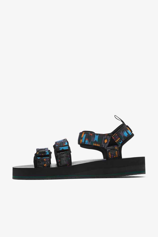 Black Men's FILA Drifter Slide Sandals | USA-903765