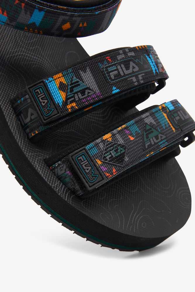 Black Men's FILA Drifter Slide Sandals | USA-903765