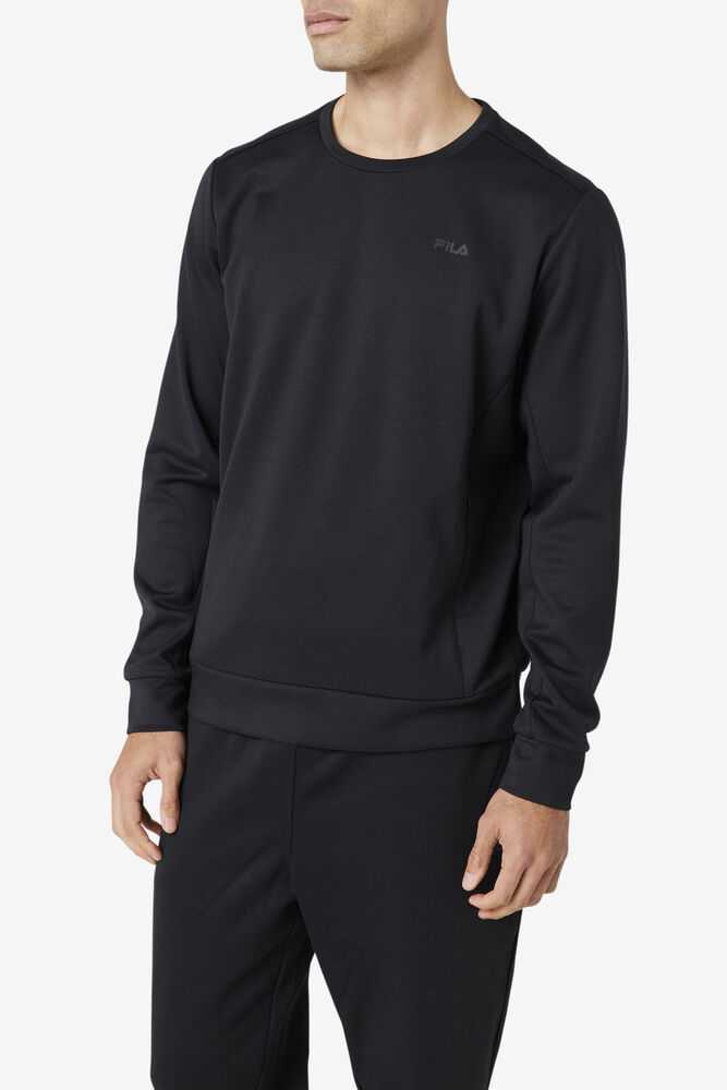 Black Men's FILA Emry Sweatshirt | USA-962051