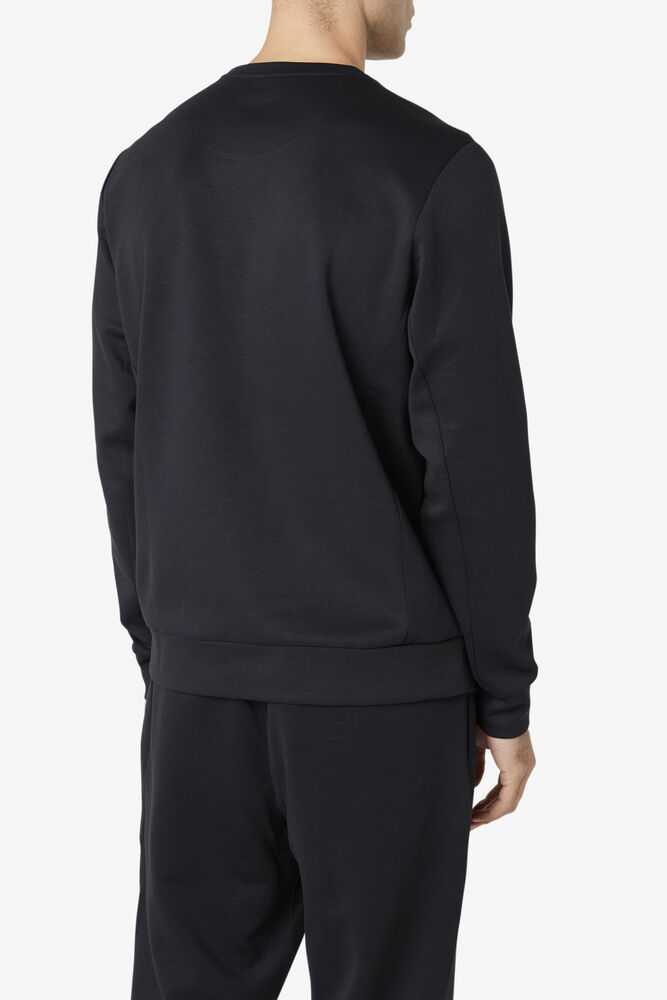 Black Men's FILA Emry Sweatshirt | USA-962051