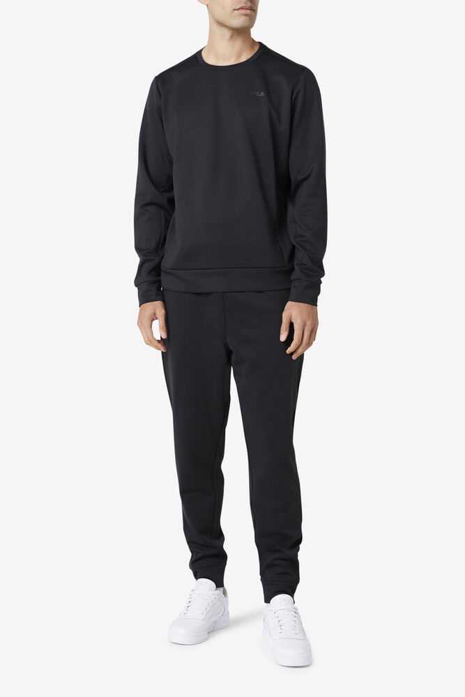 Black Men's FILA Emry Sweatshirt | USA-962051