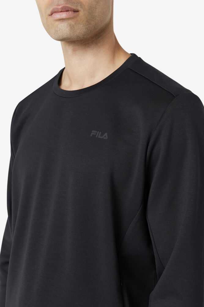 Black Men's FILA Emry Sweatshirt | USA-962051